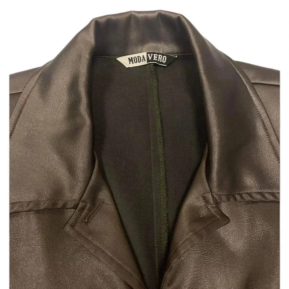 Moda Vero Shiny Olive 3/4  Sleeve Blazer Jacket Size 9/10 - Picture 7 of 12